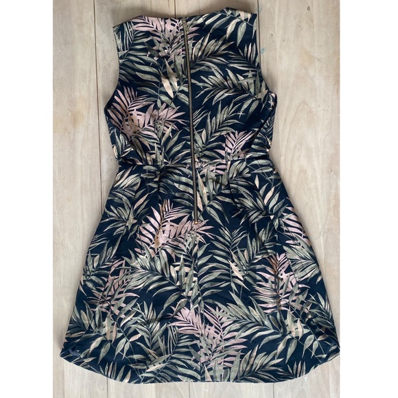 TED BAKER Louryn Palm Pattern Jacquard Dress Size 10 US (Ted Size 4) - Picture 3 of 10